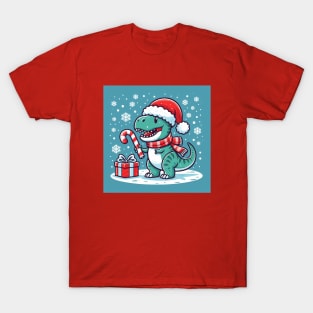 Cute Christmas T-Rex T-Shirt